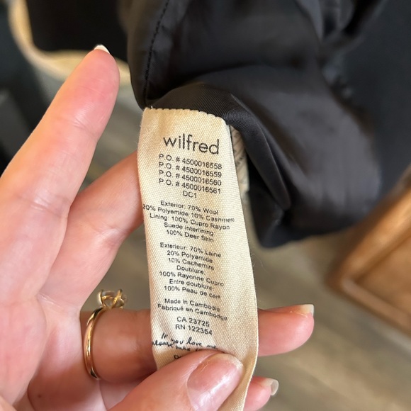 Aritzia Wilfred black wool tie-front coat no size tag - Picture 7 of 11